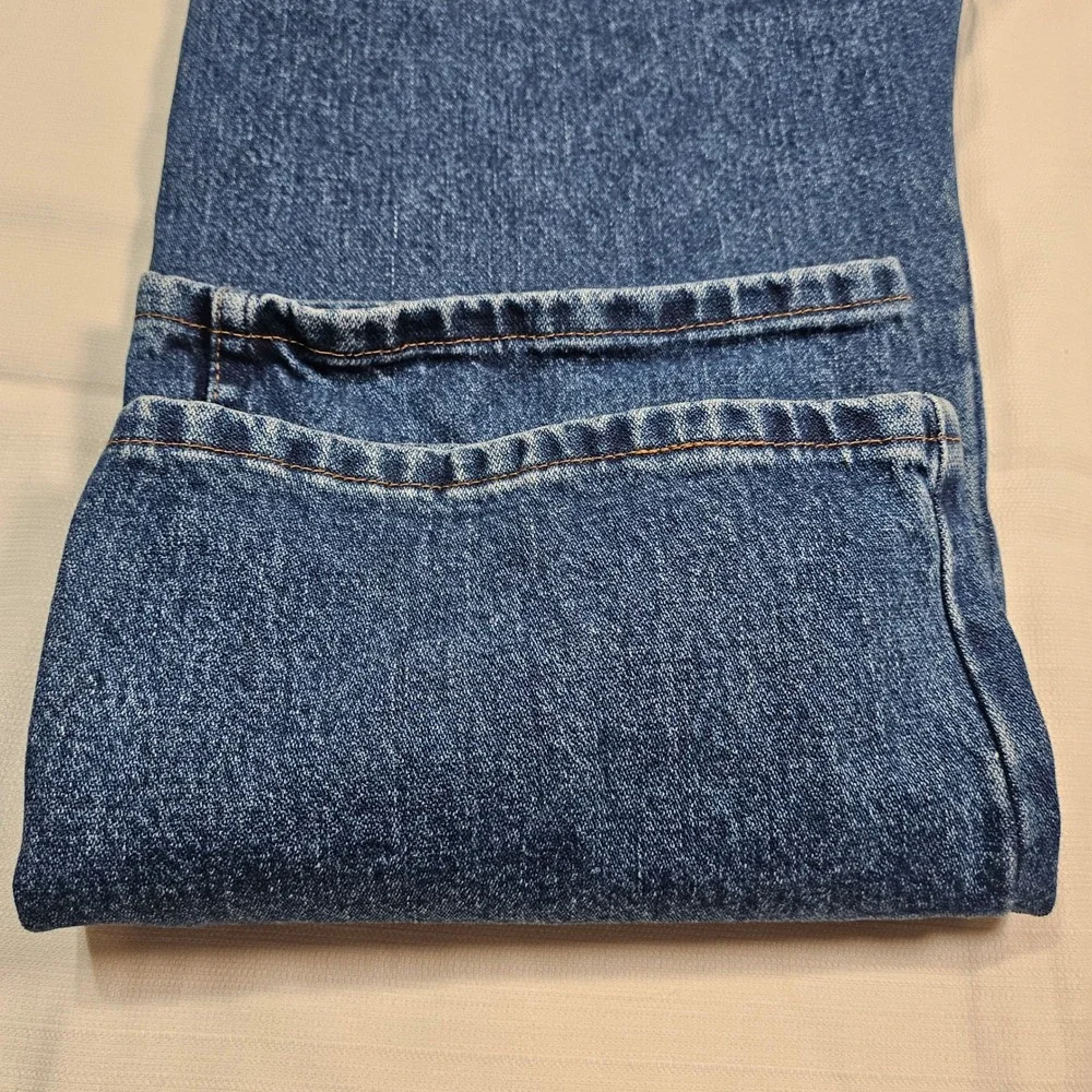 Wrangler Mens Jeans 46x30 Dark Wash Straight Leg Cotton Denim‎ Pants 13MWZGK